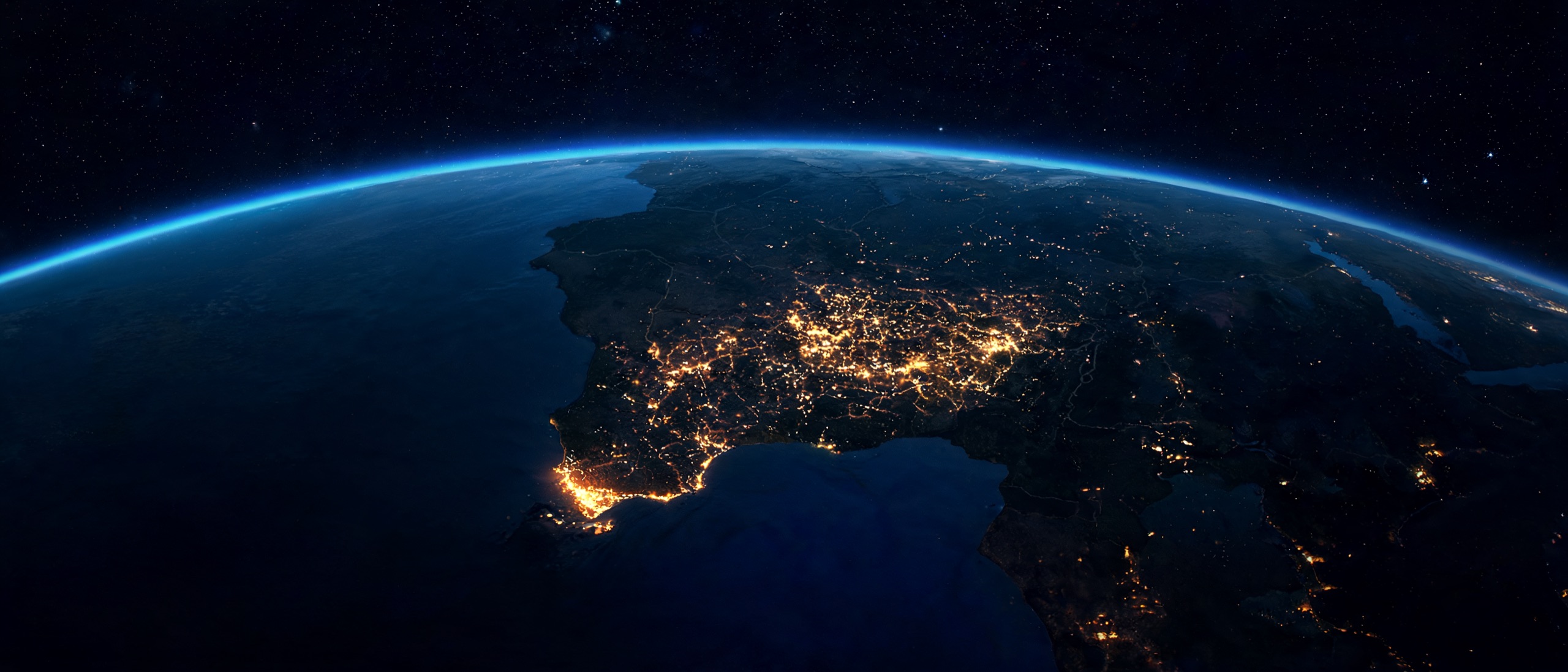 Southern Africa from orbit at night